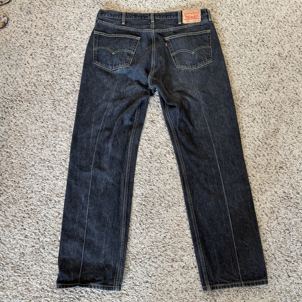 Levi's 501 Jeans Mens 40x34 (40x31) Dark Wash Button Fly Straight Leg Denim